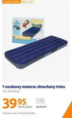 Materac dmuchany 1-osobowy Intex 76x191x25 cm promocja w Action