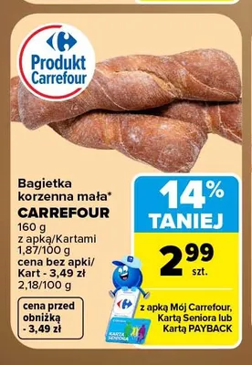 Bagietka korzenna mała Carrefour promocja w Carrefour
