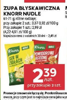 Zupa błyskawiczna Knorr Nudle promocja w Stokrotka