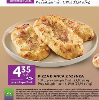 Pizza Bianca z szynką promocja w Stokrotka