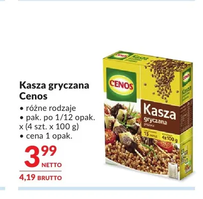 Kasza gryczana Cenos promocja w Makro