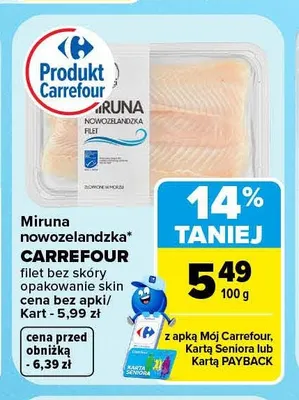 Miruna nowozelandzka filet bez skóry Carrefour promocja w Carrefour