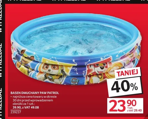 Basen dmuchany Paw Patrol promocja w Selgros