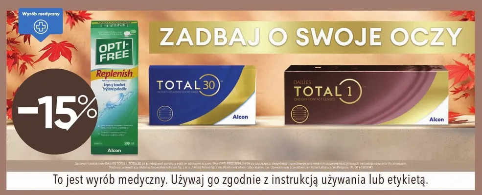Soczewki kontaktowe Dailies Total 1 Alcon promocja w Super-Pharm