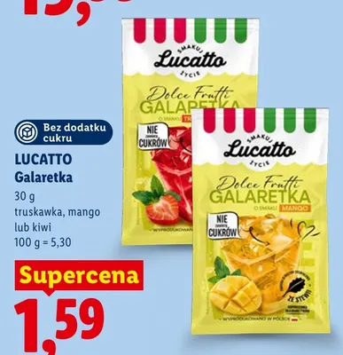 Galaretka Lucatto Dolce Frutti truskawka bez dodatku cukru promocja w Lidl