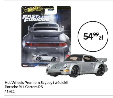 Pojazd Hot Wheels Premium Szybcy i wściekli Porsche 911 Carrera RS promocja w Empik