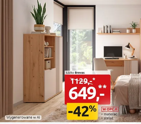 Łóżko Brevas promocja w Black Red White