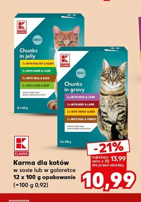 Karma dla kotów K-Classic Chunks in jelly 12-pak promocja w Kaufland