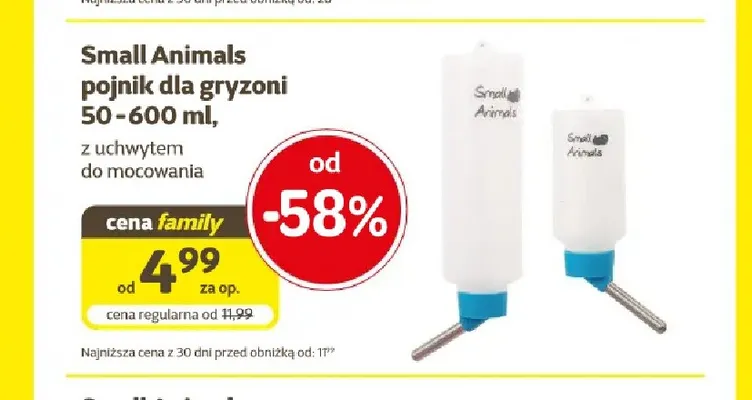 Pojnik dla gryzoni z uchwytem do mocowania Small Animals promocja w Super Zoo