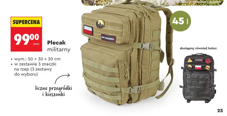 Plecak militarny Wild Trek 45 l promocja w Biedronka