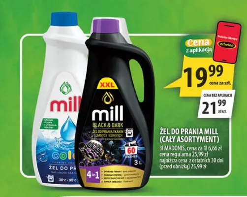Żel do prania Mill Black & Dark promocja w Arhelan