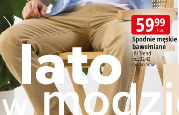 Spodnie męskie bawełniane J&J Trend promocja w Leclerc