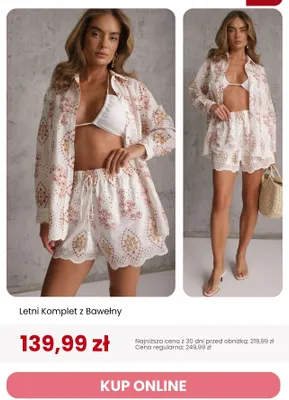 Letni komplet z bawełny Renee promocja w Renee
