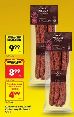 Kabanosy z wędzarni Kraina wędlin promocja w Biedronka