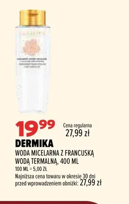 Woda micelarna z francuską wodą termalną Dermika promocja w Drogerie Natura