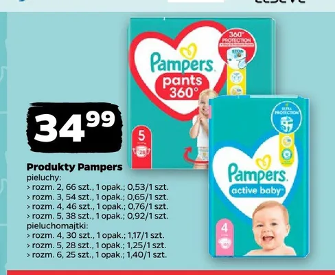 Pieluchy Pampers Active Baby promocja w Netto