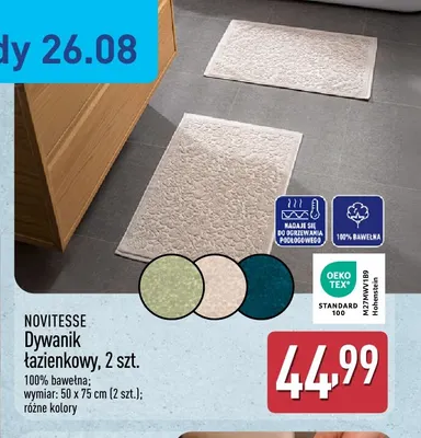 Dywanik łazienkowy Novitesse 2-pak promocja w Aldi