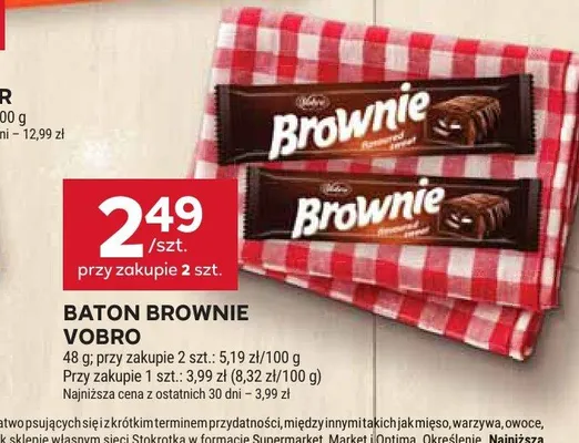 Baton Brownie Vobro promocja w Stokrotka