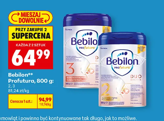 Mleko modyfikowane Bebilon Profutura 3 promocja w Biedronka