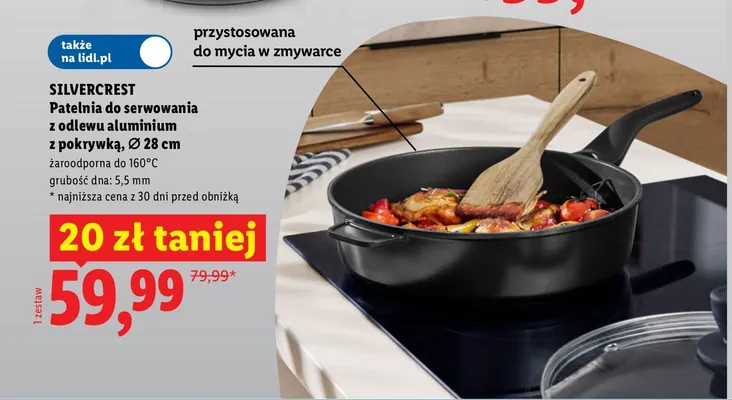 Patelnia do serwowania z odlewu aluminium Silvercrest promocja w Lidl
