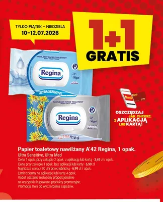 Papier toaletowy nawilżany Regina Ultra Sensitive promocja w Twój Market