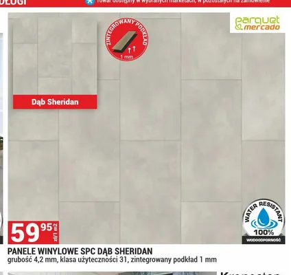 Panele winylowe Spc Parquet & Mercado Dąb Sheridan 4,2 mm promocja w Merkury Market