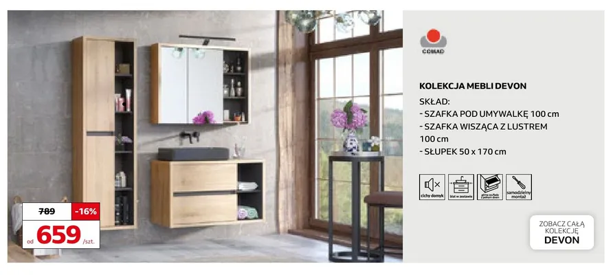 Kolekcja mebli łazienkowych Comad Devon promocja w Komfort