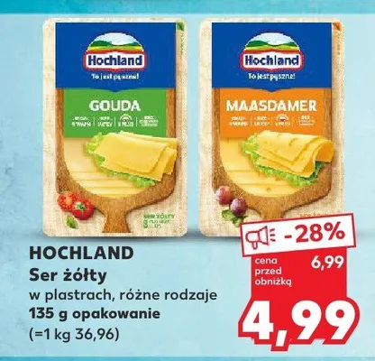 Ser żółty w plastrach, różne rodzaje promocja w Kaufland