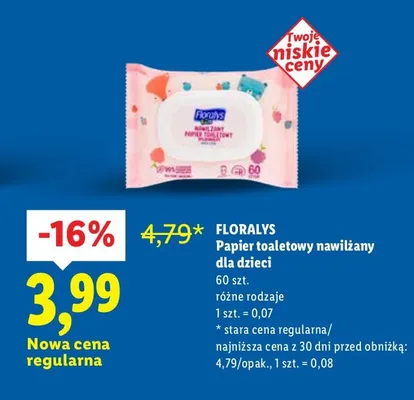 Papier toaletowy nawilżany dla dzieci promocja w Lidl