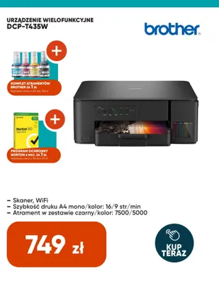 Urządzenie wielofunkcyjne Brother DCP-T435W promocja w Max Elektro
