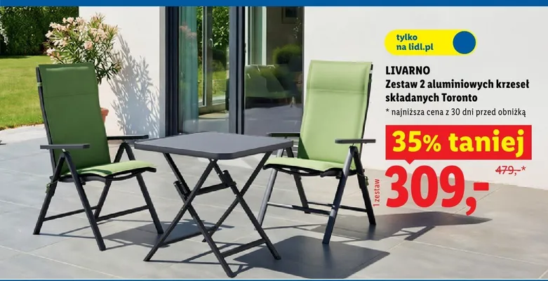 Zestaw 2 aluminiowych krzeseł składanych Toronto promocja w Lidl