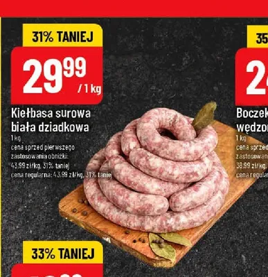 Kiełbasa surowa biała dziadkowa promocja w POLOmarket