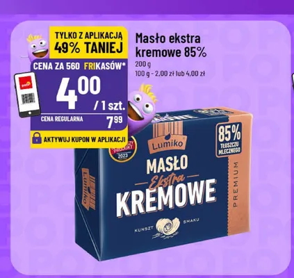 Masło ekstra kremowe 85% Lumiko promocja w POLOmarket