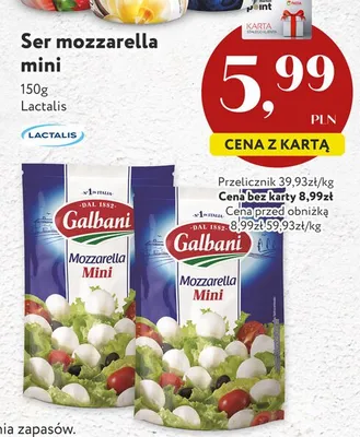 Ser mozzarella mini Galbani promocja w Market Point