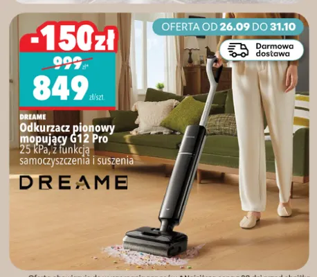 Odkurzacz pionowy mopujący G12 Pro Dreame z funkcją samoczyszczenia i suszenia promocja w Biedronka Home