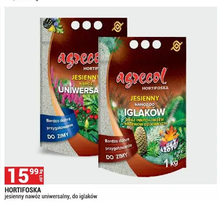 Nawóz jesienny do iglaków Agrecol Hortifoska promocja w Merkury Market