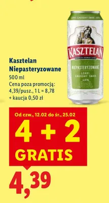 Piwo Niepasteryzowane 500 ml promocja w Lidl