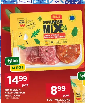 Mix wędlin hiszpańskich Well Done promocja w Stokrotka