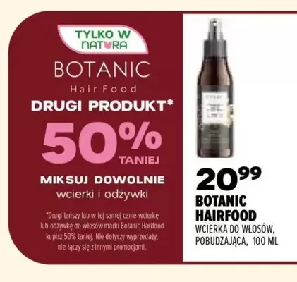 Wcierka do włosów Botanic Hairfood pobudzająca promocja w Drogerie Natura