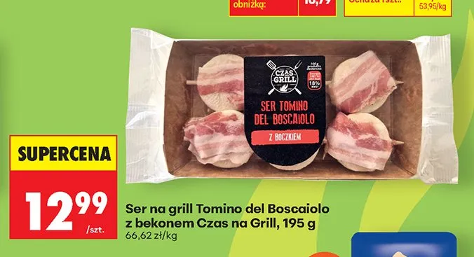 Ser na grill Tomino del Boscaiolo z bekonem Czas na Grill promocja w Biedronka