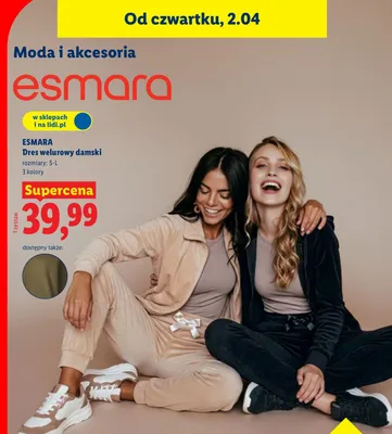 Dres welurowy damski Esmara promocja