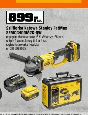 Szlifierka kątowa Stanley FatMax promocja w OBI