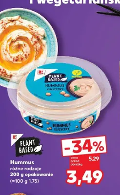 Hummus klasyczny K-Plant Based promocja w Kaufland