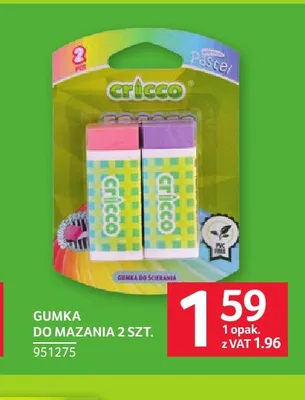 Gumka do mazania Cricco 2 szt. promocja w Selgros