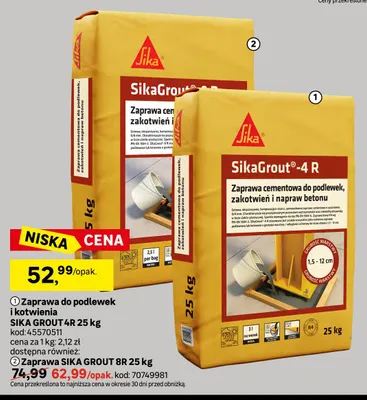 Zaprawa Sika SikaGrout 8R promocja w Leroy Merlin