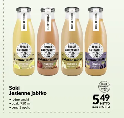Sok Jesienne jabłko gruszka i cynamon Bracia Sadownicy promocja w Makro