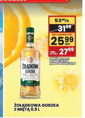 Wódka Żołądkowa Gorzka z Miętą promocja w Wafelek