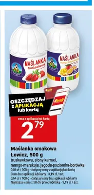 Maślanka smakowa Łowicz truskawkowa promocja w Twój Market