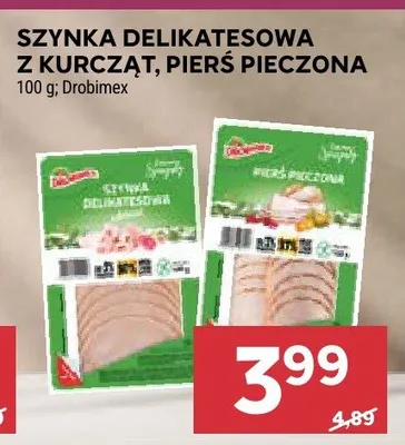 Szynka Delikatesowa z Kurcząt Pierś Pieczona Drobimex promocja w Stokrotka