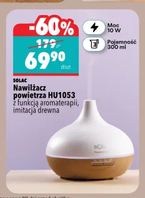 Nawilżacz powietrza HU1053 z funkcją aromaterapii imitacja drewna Solac promocja w Biedronka Home